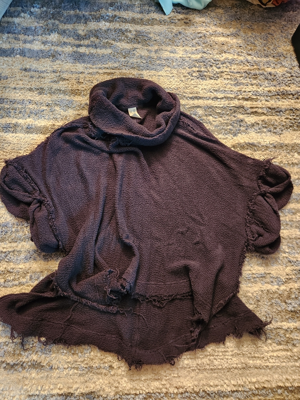 We The Free Dark Gray Cowl Neck Oversized Sweater